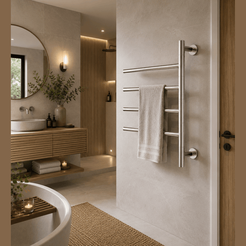 Reina Rance Dry Electric Heated Towel Rail - Polished - www.ultrabathroom.com