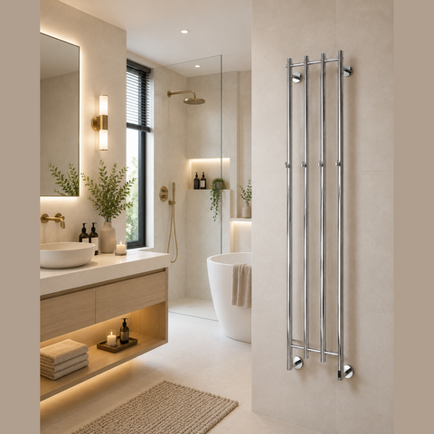Reina Solara Electric Heated Towel Rail - Polished