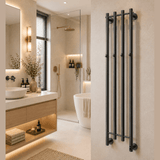 Reina Solara Electric Heated Towel Rail - Gun Metal - www.ultrabathroom.com