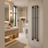 Reina Solara Electric Heated Towel Rail - Matt Black - www.ultrabathroom.com