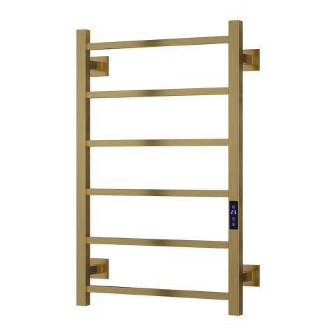 Reina Velino Electric Heated Towel Rail - Brushed Brass