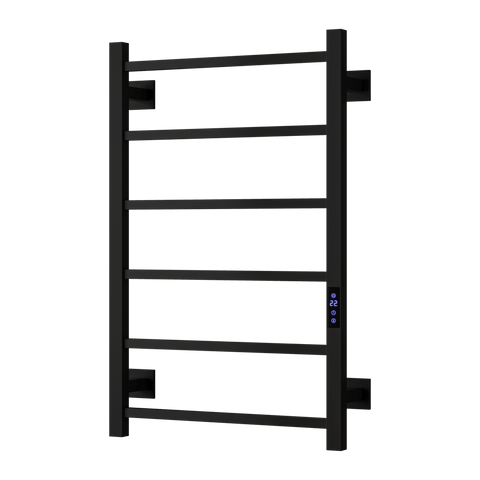 Reina Velino Electric Heated Towel Rail - Matt Black - www.ultrabathroom.com