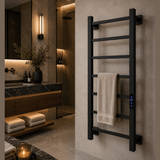 Reina Velino Electric Heated Towel Rail - Matt Black - www.ultrabathroom.com