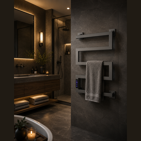 Reina Vispa Electric Heated Towel Rail - Gun Metal