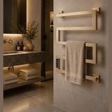 Reina Vispa Electric Heated Towel Rail - Brushed Brass - www.ultrabathroom.com