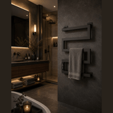 Reina Vispa Electric Heated Towel Rail - Matt Black - www.ultrabathroom.com