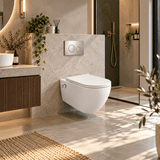 Rocco Integrated Rimless Hot and Cold Wall Hung Combined Bidet Toilet with Soft Close Seat - www.ultrabathroom.com