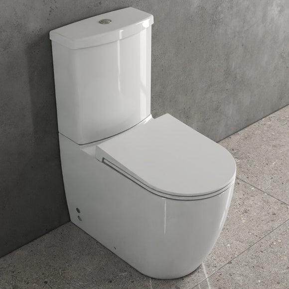 Salvo Rimless Closed Couple Combined Bidet Toilet with Soft Close Seat - www.ultrabathroom.com