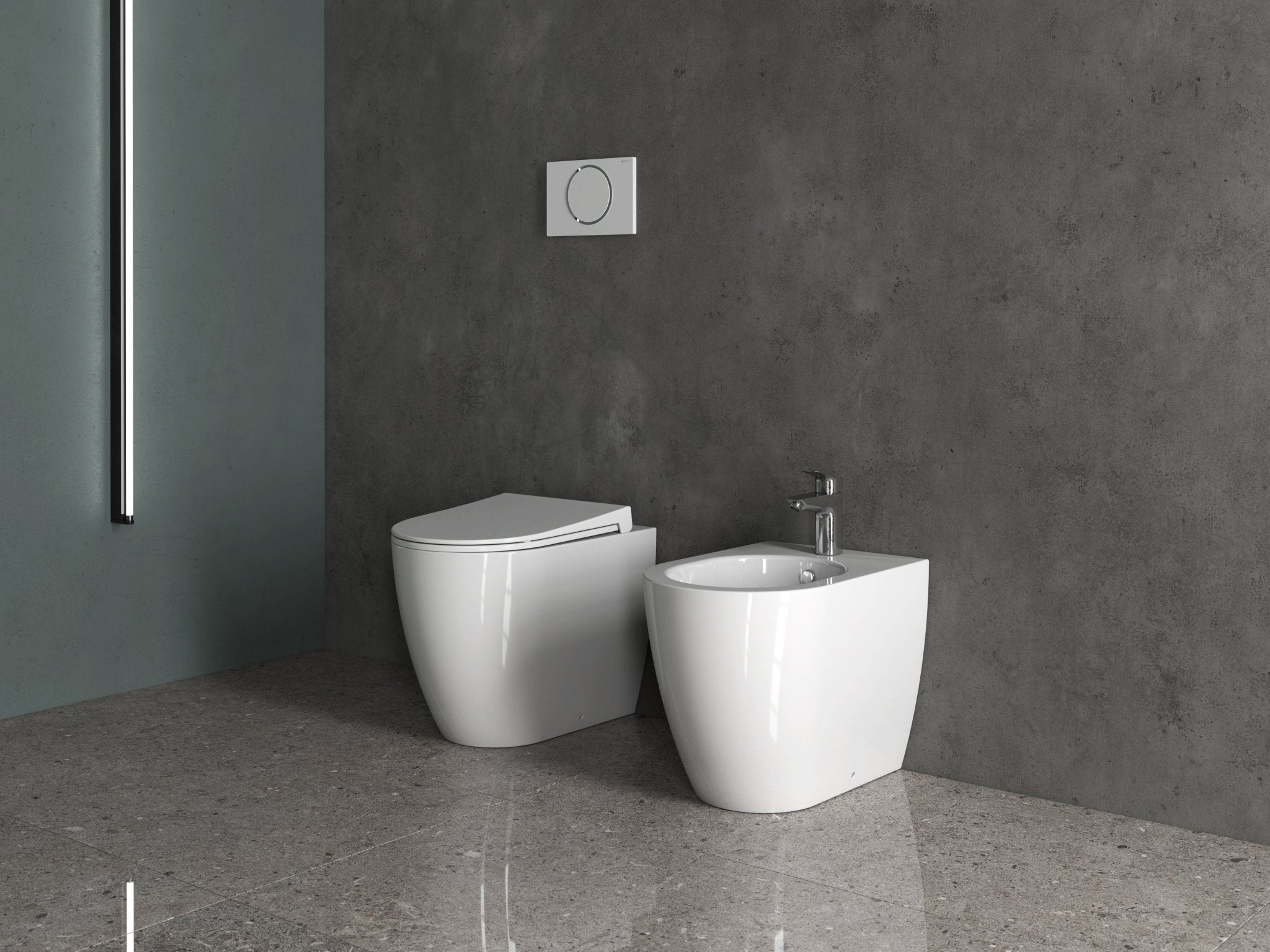 Salvo Rimless Comfort Height Back to Wall Combined Bidet Toilet with Soft Close Lid - www.ultrabathroom.com