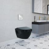 Short Projection BLACK Wall Hung Combined Bidet Toilet With Soft Close Seat