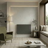 UB Trade Flat Column Double Horizontal Radiator - Anthracite - www.ultrabathroom.com
