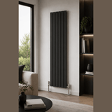 UB Trade Flat Column Single Vertical Radiator - Black - www.ultrabathroom.com
