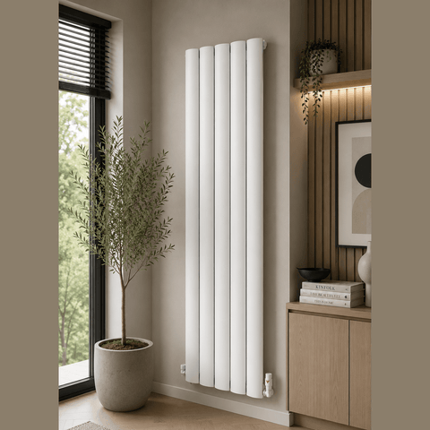 UB Trade Nova Panel Vertical Radiator - White - www.ultrabathroom.com