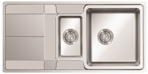 Ukinox Assos AS 1000.500.15 Kitchen Sink, 1000×500mm — Polished Stainless Steel - www.ultrabathroom.com