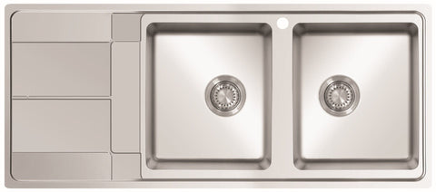 Ukinox Assos AS 1160.500.20 Kitchen Sink, 1160×500mm — Polished Stainless Steel - www.ultrabathroom.com