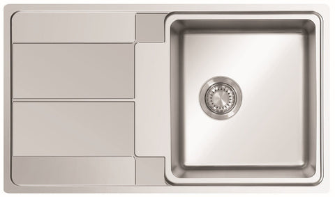 Ukinox Assos AS 860.500 Kitchen Sink, 860×500mm — Polished Stainless Steel - www.ultrabathroom.com