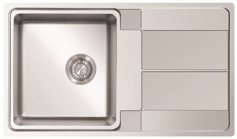Ukinox Assos AS 860.500 Kitchen Sink, 860×500mm — Polished Stainless Steel - www.ultrabathroom.com
