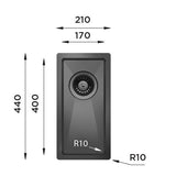 UKINOX – ColorX Series – TNL 171 – Matt Black Stainless Steel Kitchen Sink - www.ultrabathroom.com