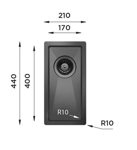 UKINOX – ColorX Series – TNL 171 – Matt Black Stainless Steel Kitchen Sink - www.ultrabathroom.com