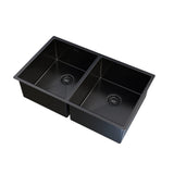 UKINOX – ColorX Series – TNL 340.50.50 – Matt Black Finish Stainless Steel Kitchen Sink – Double Bowl - www.ultrabathroom.com