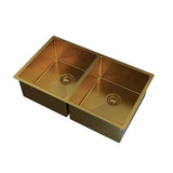 UKINOX – ColorX Series – TNL 340.50.50 – Rose Gold Finish Stainless Steel Kitchen Sink – Double Bowl - www.ultrabathroom.com