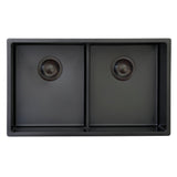 UKINOX – ColorX Series – TNL 340.50.50 – Titanium Finish Stainless Steel Kitchen Sink – Double Bowl - www.ultrabathroom.com