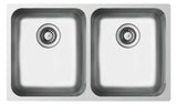 Ukinox D 340.50.50/R50 Undermount Double Bowl Kitchen Sink, 740×440mm — Polished Stainless Steel - www.ultrabathroom.com
