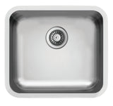 Ukinox D 450/R50 Undermount Kitchen Sink, 450×400mm — Polished Stainless Steel - www.ultrabathroom.com