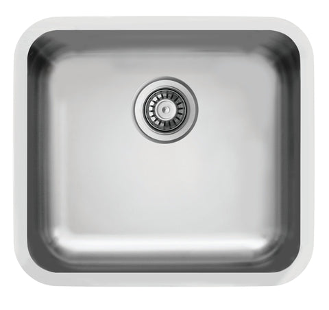 Ukinox D 450/R50 Undermount Kitchen Sink, 450×400mm — Polished Stainless Steel - www.ultrabathroom.com