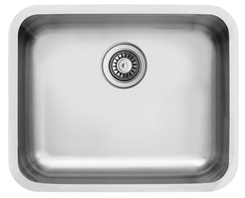 Ukinox D 500/R50 Undermount Kitchen Sink, 500×400mm — Polished Stainless Steel - www.ultrabathroom.com