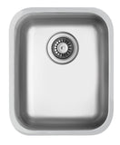 Ukinox D340/R50 Undermount Kitchen Sink, 340×400mm — Polished Stainless Steel - www.ultrabathroom.com