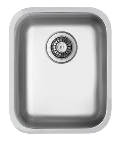 Ukinox D340/R50 Undermount Kitchen Sink, 340×400mm — Polished Stainless Steel - www.ultrabathroom.com