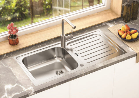 Ukinox EC 1000.500 Kitchen Sink, 1000×500mm — Polished Stainless Steel - www.ultrabathroom.com