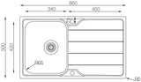 Ukinox Lines LN 860.500 Kitchen Sink, 860×500mm — Polished Stainless Steel - www.ultrabathroom.com