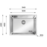 UKINOX - Micro Express Series - MES 500 - Stainless Steel Kitchen Sink – R10/20 - www.ultrabathroom.com