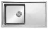 Ukinox Micro Flat MF 860.500 Kitchen Sink, 860×500mm — Polished Stainless Steel - www.ultrabathroom.com