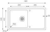 Ukinox Micro Flat MF 860.500 Kitchen Sink, 860×500mm — Polished Stainless Steel - www.ultrabathroom.com