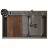 UKINOX – Niagara Series – NG 750 – Titanium Finish Stainless Steel Workstation Kitchen Sink - www.ultrabathroom.com