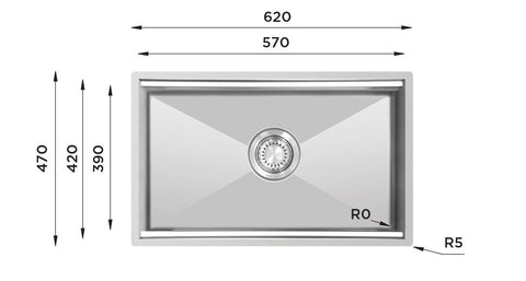 Ukinox Workstation WSC 620 Kitchen Sink, 620×470mm — Polished Stainless Steel - www.ultrabathroom.com