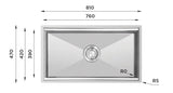 Ukinox Workstation WSC 810 Kitchen Sink, 810×470mm — Polished Stainless Steel - www.ultrabathroom.com