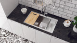 Ukinox Workstation WSC 810 Kitchen Sink, 810×470mm — Polished Stainless Steel - www.ultrabathroom.com