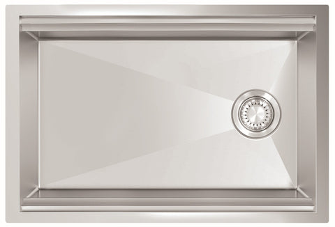 Ukinox Workstation WSS 711 Kitchen Sink, 711×484mm — Polished Stainless Steel - www.ultrabathroom.com