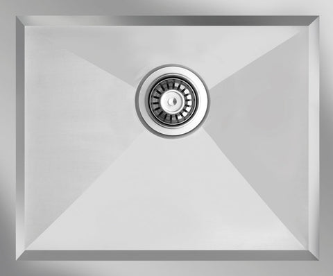 Ukinox Zeroline ZRL 500 Kitchen Sink, 500×440mm — Polished Stainless Steel - www.ultrabathroom.com