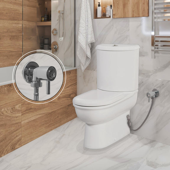 Celino Closed Couple Combined Bidet Toilet With Soft Close Seat