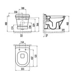 Efes Antique Basalt Wall Hung Combined Bidet Toilet With Soft Close Seat