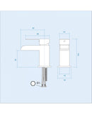 Montana Waterfall Monobloc Basin Mixer Tap, Cloakroom Tap with Click Clack Waste