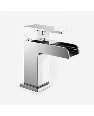 Montana Waterfall Monobloc Basin Mixer Tap, Cloakroom Tap with Click Clack Waste