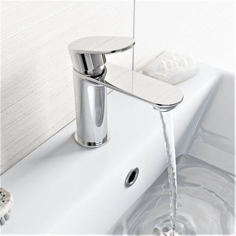 Wharf Monobloc Basin Mixer Tap, Cloakroom Tap with Click Clack Waste