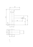 Arda Monobloc Basin Mixer Tap, Cloakroom Tap with Click Clack Waste - www.ultrabathroom.com