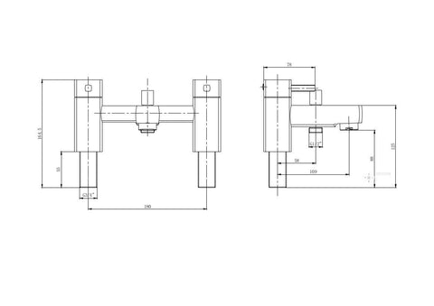 Breno Bath Shower Mixer Tap With Kit Including Shower Hose and Handset - www.ultrabathroom.com